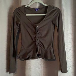 Black, long sleeve top